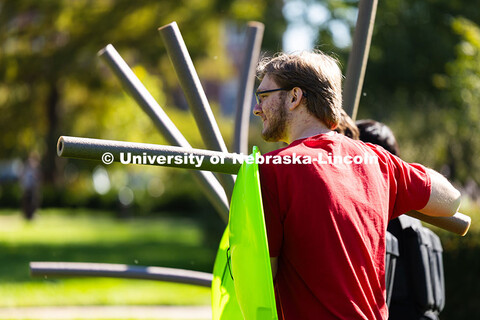 Reed Strasburg, a first-year student in Jared Benton's CLAS 245 War in the Classical World course, m