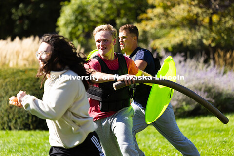 Lucas Wilson, a sophomore studying mechanical engineering, races after a member of the Classical Clu