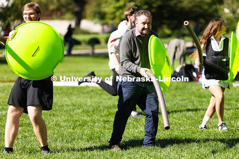 Jared Benton, Associate Professor of Classics and Religious Studies, held his CLAS 245 course outsid