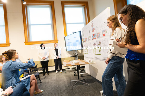 Fourth-year architecture and interior design students (l-r) Amenah Alhasan, Payton Tuttle, Isabelle 