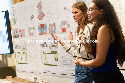 Isabelle Borer, a senior architecture student, and Abigail Henderson, a senior interior design stude