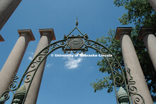 Campus Beauty, Columns and Gate with University Seal, 070621, 