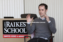 Evan Williams, the founder and chief executive of Twitter, speaks at the University of Nebraska-Linc