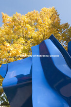 Pictured; Nanticoke is located in the Sheldon Memorial Sculpture gardens, Autumn on UNL's City Campu