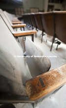 Former Whittier Junior High School.  The auditorium sits covered in dust and unuse. July 6, 2010. 