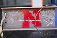 Beam for the Topping off ceremony for East Stadium Expansion Project, August 30, 2012.  