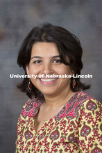 Studio portrait of Simanti Banerjee, Assistant Professor, Ag Econ, IANR, August 20, 2014. 