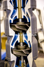 Isaiah Krutak works on testing a flow meter in the Hydrology Lab in Chase Hall on East Campus.  Febr