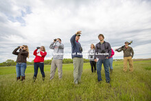 Students in BIOS 475 Ornithology at Cedar Point Biological Station walk through Clear Creek State Wa