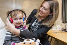 HearU Nebraska photos for CEHS. Hannah Lionberger, 19, and Evelyn Rausch, 2, are both patients of St