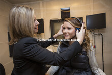 HearU Nebraska photos for CEHS. Hannah Lionberger, 19, and Evelyn Rausch, 2, are both patients of St