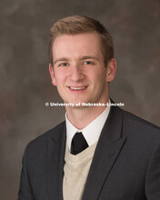 Studio portrait of Brett Farquhar, Construction Management, January 13, 2016. 