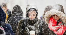 A snow storm of large wet flakes falls on UNL Monday, January 25 2016. 