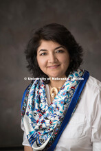 Studio portrait of Farida Ebrahim, Department of Environmental Health and Safety, Safety Specialist.