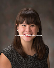 Studio portrait of Justina Clark, Director of Undergraduate Research, April 12, 2016. 