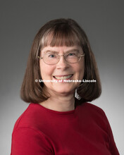 Studio portrait of Kathleen Johnson, Library faculty/staff photo for web. May 4, 2016. 