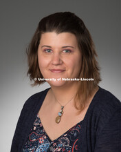 Studio portrait of Elizabeth Lorang, Library faculty/staff photo for web. May 4, 2016. 