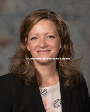 Studio portrait of Beth Galles, Assistant Professor. New Faculty Orientation. August 29, 2016. 