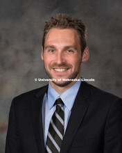 Studio portrait of Justin McMechan, Assistant Professor, IANR. New Faculty Orientation. August 29, 2