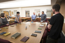 Kenneth Price, the Hillegass University Professor of American literature at Nebraska, shows part of 