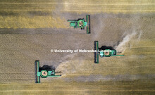 Aerials of Wheat Harvest in Perkins County Nebraska. July 10, 2018. 