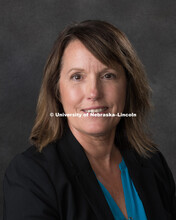 Studio portrait of Suzan Manthey, Central Administration. August 10, 2018. 