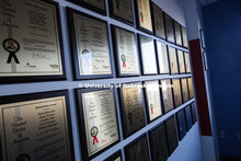 The conference room wall is filled with patents that are part of the Virtual Incision technology. Vi