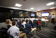Students in Frauke Hachtmann's ADPR 491 - Special Topics in Advertising course give their FOX Sports
