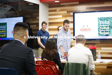 Students in Frauke Hachtmann's ADPR 491 - Special Topics in Advertising course give their FOX Sports