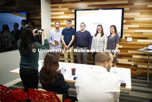 Students in Frauke Hachtmann's ADPR 491 - Special Topics in Advertising course give their FOX Sports