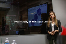 Students in Frauke Hachtmann's ADPR 491 - Special Topics in Advertising course give their FOX Sports