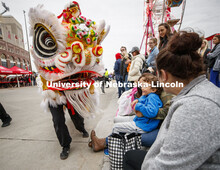 The Chinese dragons entertain the crowd. Cornstock celebration and Homecoming Parade. October 4, 201
