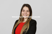 Studio portrait of Luiza Goncalves Oliveira Benvenuti, NSE Orientation Leader. April 7, 2021. 