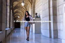 Andrea Trejo Hernandez, a double major in Psychology and Political Science, is pictured in the Nebra