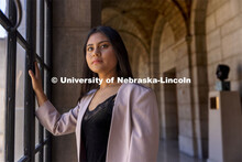 Andrea Trejo Hernandez, a double major in Psychology and Political Science, is pictured in the Nebra
