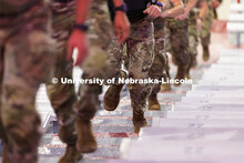 The majority of the cadets wore fatigues and boots for the run. UNL ROTC cadets and Lincoln first re