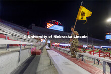 Army ROTC cadets and cadre run the west stadium steps Thursday morning. UNL ROTC cadets and Lincoln 