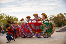 Sangre Azteca dances as part of Fiesta on the Green on the Nebraska Union Plaza. Fiesta on the Green