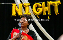 Ambassador Mathilde Mukantabana spoke at the University of Nebraska–Lincoln's Rwanda Night celebra
