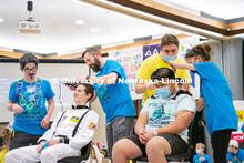 Students shave their hair to raise money. University of Nebraska–Lincoln students exceeded their g