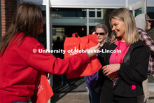 Students check in at the Van Brunt Visitor’s Center and pick up free swag. Admitted Student Day is