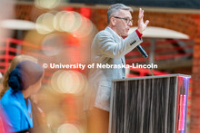 Admitted students listen to Chancellor Ronnie Green and other campus stakeholders at the Welcome Pep