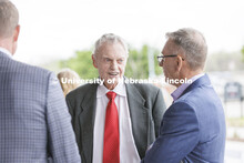 NU President Ted Carter, Former Husker football coach Tom Osborne, and UNL Chancellor Ronnie Green t