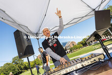 Lawrence Chatters handles the DJ duties at the ODI at the Union event. ODI at the Union Plaza with a