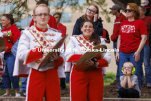 UNL Drumline gives a pregame performance outside the Sheldon Art Museum on Saturday. Nebraska vs. Ge