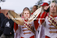 UNL Drumline gives a pregame performance outside the Sheldon Art Museum on Saturday. Nebraska vs. Ge