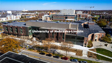 Exterior view of Carolyn Pope Edwards Hall. November 1, 2022. 