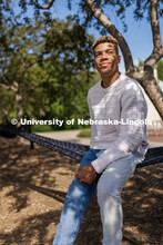 Sam Phillips, senior in Hospitality, Restaurant and Tourism Management and Husker Dialogue speaker i