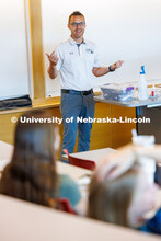State Auditor Craig Kubicek discusses ways to detect fraud during the College of Business high schoo