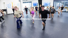 Devin Tyler Hatch, dance captain and swing, for the “Hamilton” touring company, leads a master c